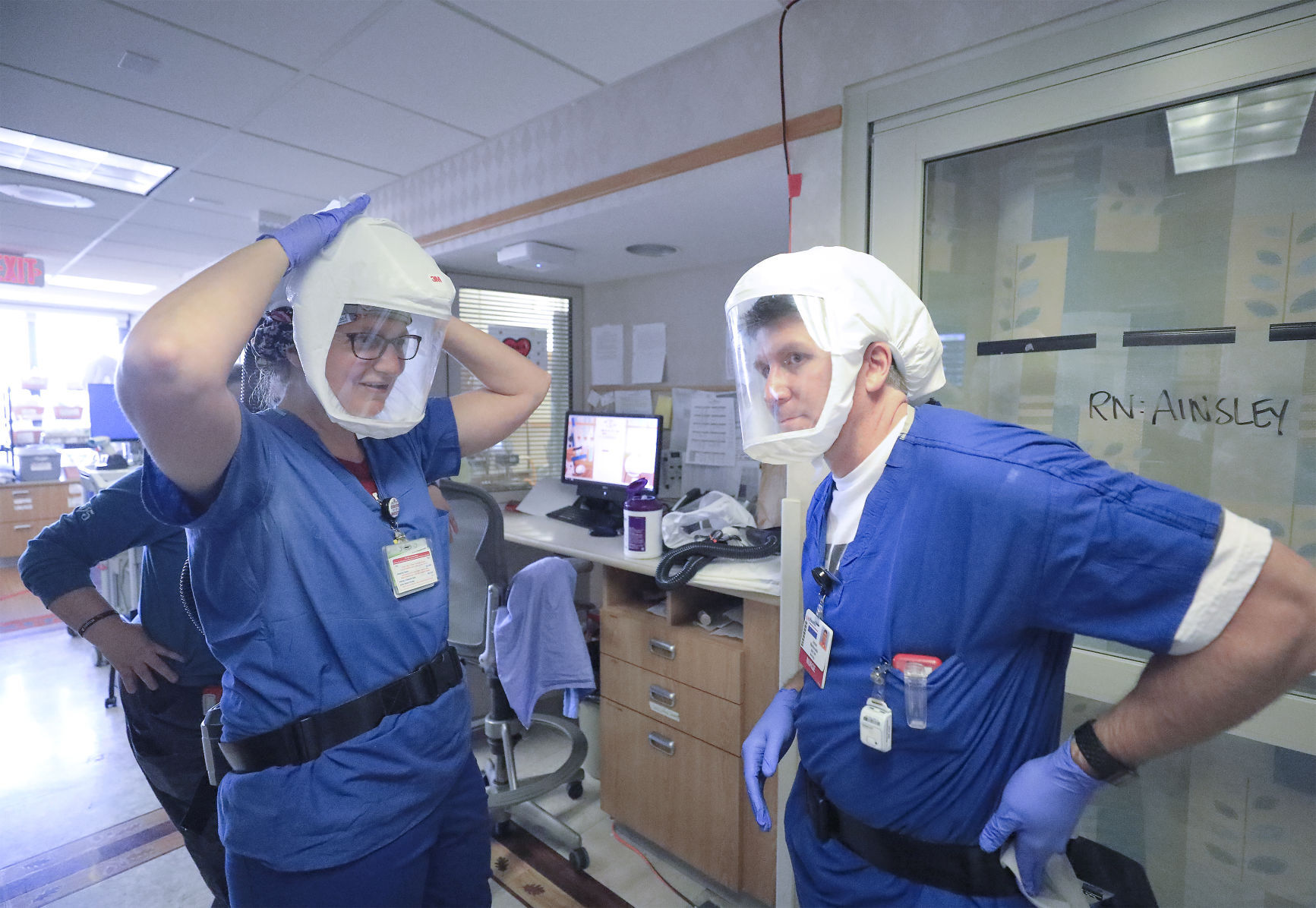Nurses with PAPRs
